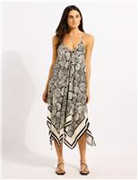 C Shells Printed Midaxi Beach Dress