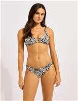 C Shells Printed Padded V-Neck Bikini Top