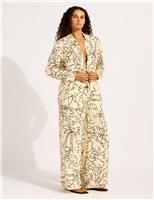 Hothouse Flowers Floral Drawstring Wide Leg Trousers