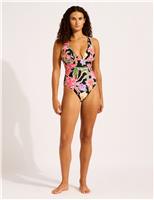 Hothouse Flowers Printed V-Neck Swimsuit