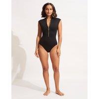 Seafolly Seafolly Collective Padded Zip Up Swimsuit Black