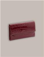 Faux Leather Patent Croc Travel Wallet