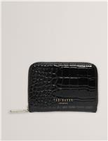 Croc Effect Zip Around Wallet