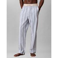 Calvin Klein Pure Cotton Poplin Striped Pyjama Bottoms Blue Mix