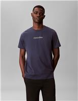 Calvin Klein Pure Cotton Logo T-Shirt Blue