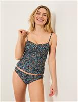 Floral Padded Bandeau Tankini Top