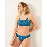 FatFace Sun Print High Leg Bikini Bottoms Teal Mix