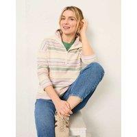 FatFace Pure Cotton Striped Funnel Neck Sweatshirt Multi