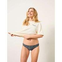 FatFace Floral High Leg Bikini Bottoms Navy Mix