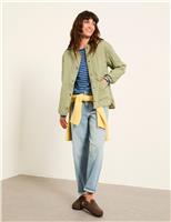FatFace Cotton Rich Quilted Collarless Jacket Tan