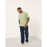 FatFace Pure Cotton Striped Crew Neck T-Shirt Green Mix