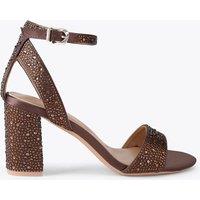 Carvela Ankle Strap Block Heel Sandals Brown