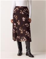 Floral Pleated Midi Skirt