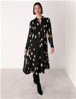 Abstract Spot Print Midi Shirt Dress
