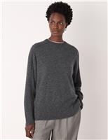 Whistles Pure Cashmere Crew Neck Jumper Grey Mix