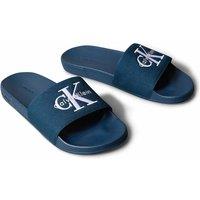 Calvin Klein Canvas Contoured Logo Sliders Navy