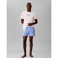 Calvin Klein 2 Piece Pure Cotton Poplin Loungewear Set White Mix