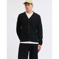 JACK & JONES Cotton Blend V-Neck Cardigan Black