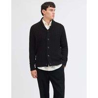 JACK & JONES Cable Shawl Neck Cardigan Black