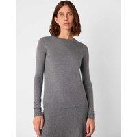 Whistles Annie Sparkly Knitted Crew Neck Jumper Grey Mix