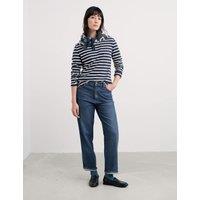 Seasalt Cornwall Pure Cotton Striped Top Navy Mix