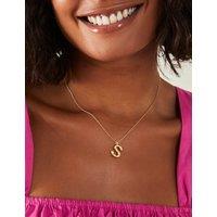 ACCESSORIZE 14ct Gold Plated Initial Pendant Necklace Gold