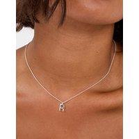ACCESSORIZE Sterling Silver Initial Pendant Necklace Silver