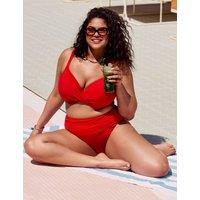 Elomi Plain Sailing High Waisted Smoothing Bikini Bottoms Red