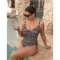 Fantasie Shell Bay Printed Wired Ruched Tankini Top (D-H) Black Mix
