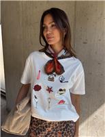 Never Fully Dressed Pure Cotton Printed T-Shirt White