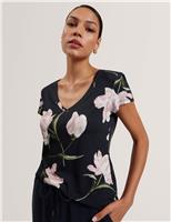 Floral V-Neck T-Shirt