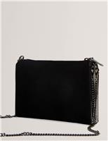 Velvet Chain Strap Crossbody Clutch Bag