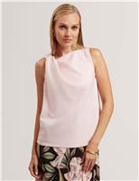 Twist Detail Cowl Neck Top