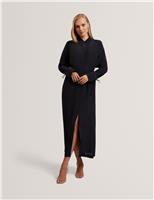 Crepe Tie Detail Midi Shirt Dress