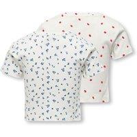Kids Only 2 Pack Cotton Rich Patterned Tops (7-14 Yrs) White Mix