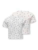 Kids Only 2 Pack Cotton Rich Patterned Tops (7-14 Yrs) White Mix