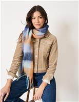 Brushed Checked Fringed Scarf