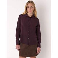 Whistles Pure Silk Shirt Burgundy