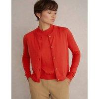 HOBBS Merino Wool Rich Button Front Cardigan Red