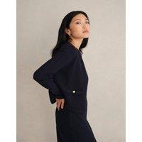 HOBBS Textured Cropped Coatigan Navy Mix