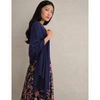 HOBBS Fringed Scarf Blue
