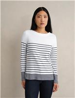 HOBBS Pure Cotton Striped Top White Mix