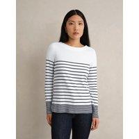 HOBBS Pure Cotton Striped Top White Mix