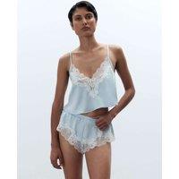 Bluebella Isabella Satin Lace Trim Cami Shortie Set Blue