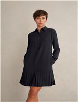 HOBBS Button Front Knee Length Shirt Dress Blue