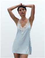 Bluebella Isabella Satin Floral Chemise Blue