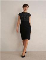 Textured Round Neck Mini Tailored Dress