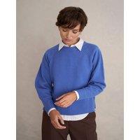 HOBBS Merino Wool Rich Crew Neck Jumper Blue