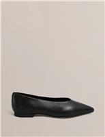HOBBS Leather Flat Pointed Ballet Pumps Black