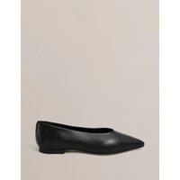 HOBBS Leather Flat Pointed Ballet Pumps Black